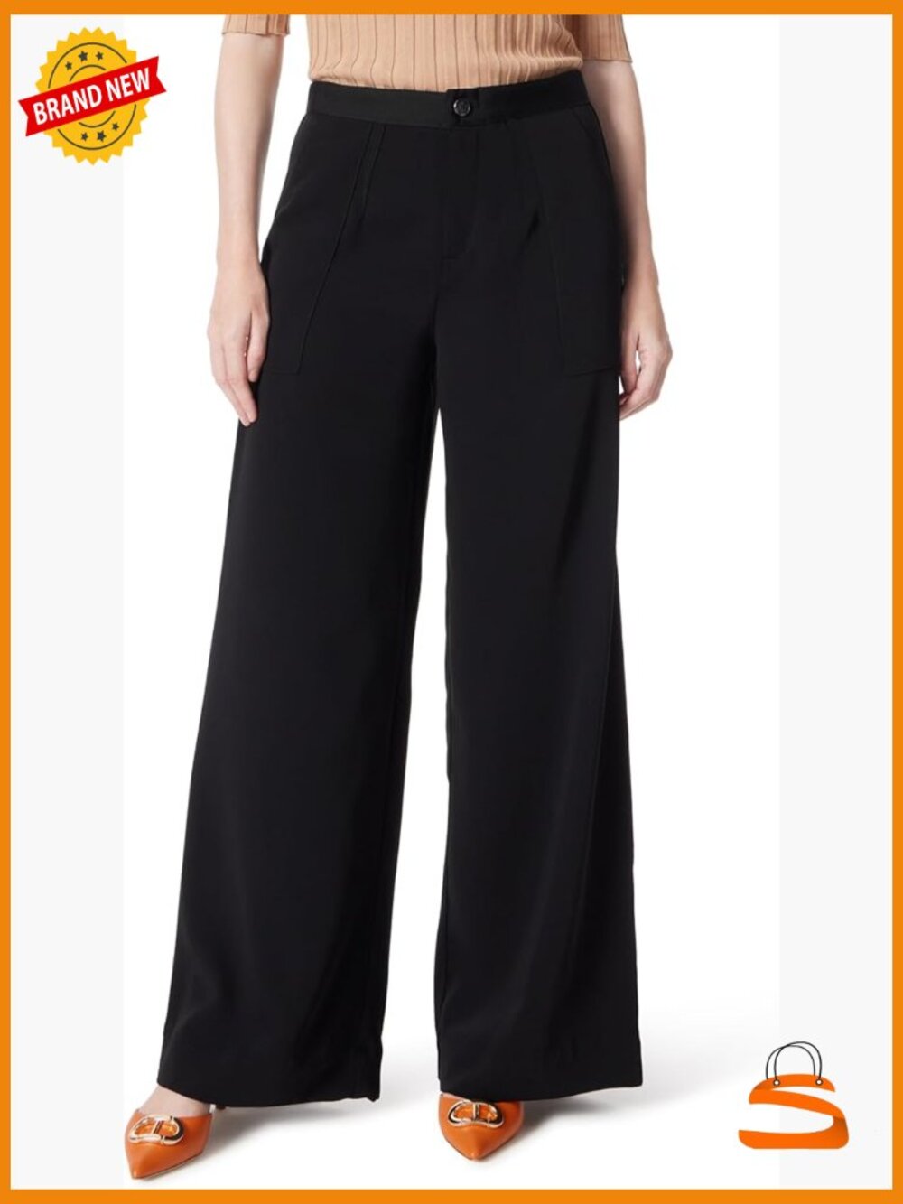 Wide Leg Pant with Utility Pockets High Rise
